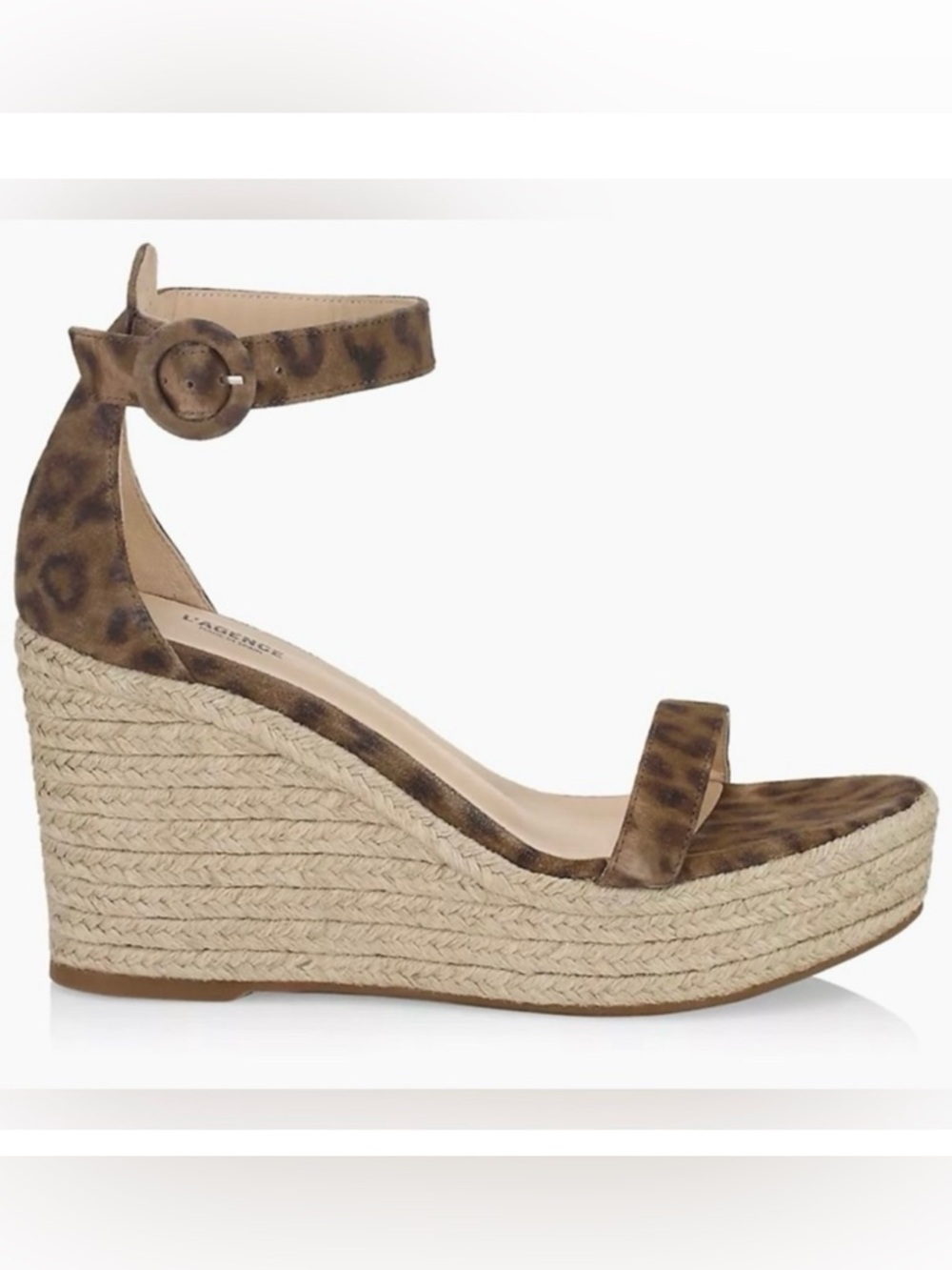 NWT  L’Agence-Elysee Cheetah platform ankle strap espadrille .Size 11 Never Worn